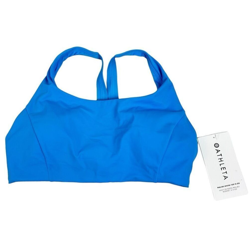 Athleta Small D-DD Malibu Bikini Top Santorini Blue. NEW - Picture 3 of 8